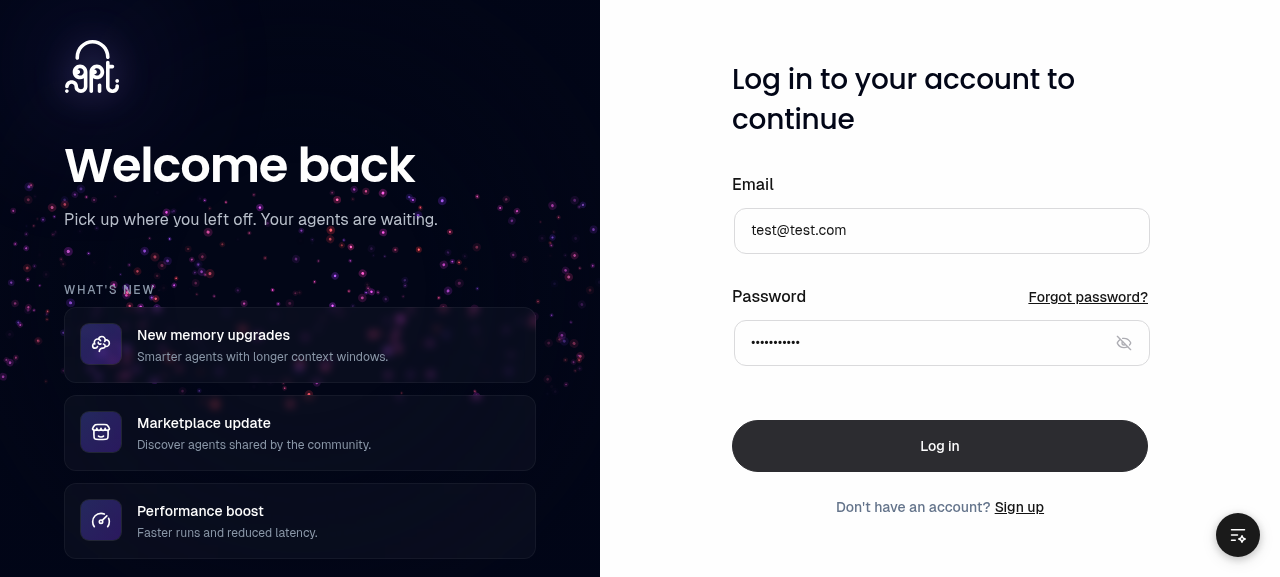 after login attempt